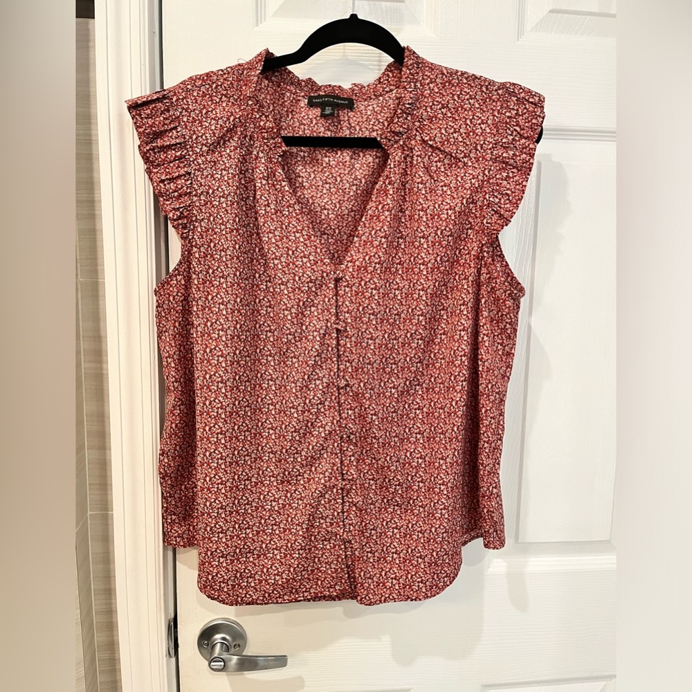 Saks Fifth Avenue Red Floral Blouse - XL